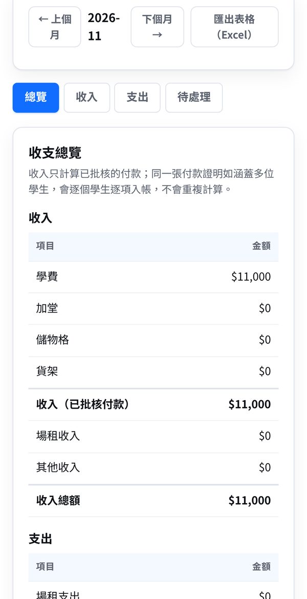 收支表頁面